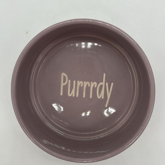 Whisker City Ceramic Non Skid 13 oz Purple Pet Food Dish - Picture 2 of 6